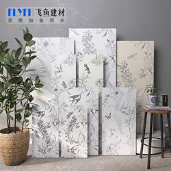 French Retro Bathroom Tiles with Embroidered Swallow Designs, Cream-Style Kitchen Wall Tiles, Bathroom Toilet Floor Tiles