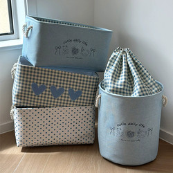 Cartoon Foldable Thickened Fabric Storage Basket Clothes Toy Storage Bucket Dormitory Car Snack Desktop Storage Box