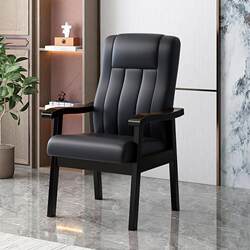 Solid Wood Armrest High-Back Reception and Negotiation Office Chair, Home Study Computer Chair, Comfortable for Long Sitting, Mahjong Chair for the Elderly
