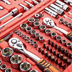 Delixi Auto Repair Tool Set Socket Wrench Ratchet Car Maintenance Combination Repair Box Multifunctional Small Toolbox