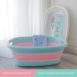 
Bath tub children's large silicone folding bath tub baby long large bath tub baby tub laundry tub portable
