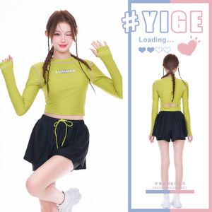 
Women's swimsuit split three-piece long-sleeved surfing style slimming cover body hot spring conservative swimsuit