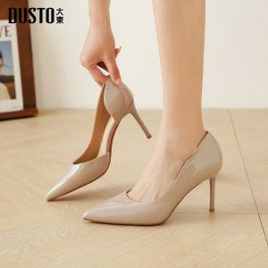 
Dadong high heels 2026 summer new style pointed toe red bottom high heels nude stiletto side hollow French professional shoes for women