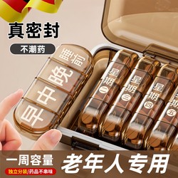 Japanese Medicine Box, Seven-Day-A-Week Medicine Dispensing Box, Portable Medicine Divider, Small Box for Taking Medicine on the Go with a Reminder