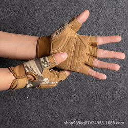 Fitness Gloves Half-Finger Men's and Women's Outdoor Sports Cycling Training Gloves Non-Slip Wear-Resistant Tactical Military Fans Protective Shock-Absorbing