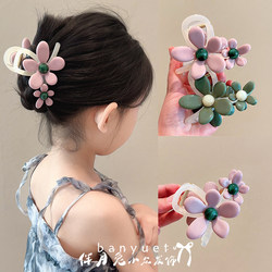 Moon Rabbit Super Fairy Korean Style Flower Hair Clip Children's Back of Head Updo Shark Clip High-End Elegant Hairpin Hair Accessory