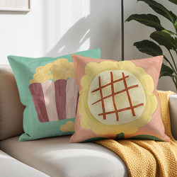 Nordic Style Hand-Painted Abstract Print Pillow Sofa Cushion Car Cushion Cover Bedside Pillow Cover Nap Large Pillow