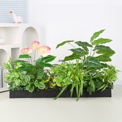 Green plant landscaping combination partition flower trough flower box bionic artificial decoration indoor landscape artificial flowers and plants