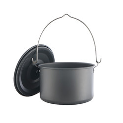 Outdoor hanging pot camping pot large barbecue soup pot self-driving portable pot H utensil outdoor cooking set pot picnic non-stick