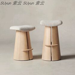 Nordic Solid Wood Bar Chair, Creative Home Bar Stool, Bar Chair, Hotel Club, Sales Office Front Desk Reception High Stool