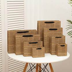 English Letters Retro Style Holiday Gift Tote Bag Packaging Gift Bag Simple and Elegant Kraft Paper Bag
