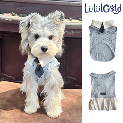 Lululgold·Sea Salt Milk Cap Pet Clothes Spring and Summer Sleeveless Vest for Dogs Cat Skirt Small Dogs