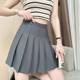 Pocket pleated skirt skirt elastic waist elastic short skirt women fat mm large size slim versatile skirt skirt pants