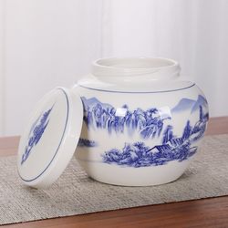 Blue and white porcelain Chinese ointment sealed jar Chinese medicine sub-bottling bottle Hospital-specific powder packaging bottle Universal storage tank