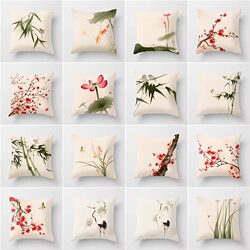 National Style Pillow Living Room Sofa Cushion Cover Car Office Waist Support Student Sleeping Pillow Bedside Back Cushion Pillow