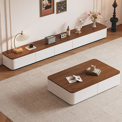 Tv Cabinet for Living Room, 2025 New Model for Small Apartments, Light Luxury High-End Floor-Standing Coffee Table and Tv Cabinet Set