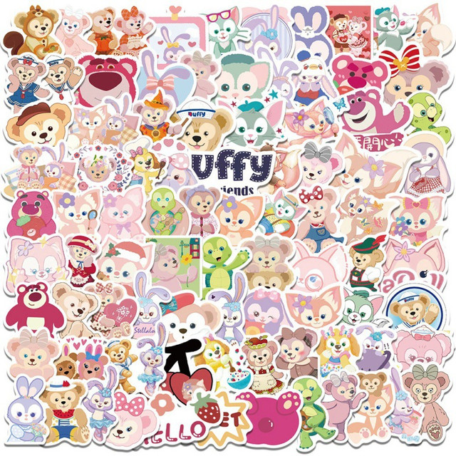 100 small size cute Daffy Bear cartoon purple star rabbit children's ...