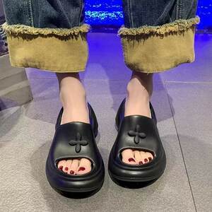 
Fashion sandals women's high heel slippers for women in summer wear flip flops for women beach shoes thick sole home sandals