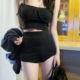 Black high -waisted suit short pants women in autumn and winter wearing small white American hot girl tight bottoming base bag hip hot pants
