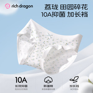 
Rich Dragon10A antibacterial extended crotch retro lace floral cotton underwear mid-waist women's briefs