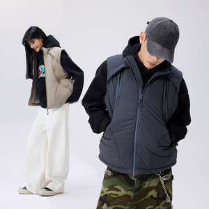 
Remedy functional wind structure loose quilted vest for men and women autumn and winter trendy brand sleeveless cotton coat couple jacket