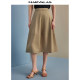 Mandesy solid color high waist skirt for women 2025 summer new fashion commuter versatile A-line mid-length skirt umbrella skirt
