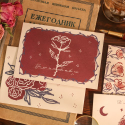 Spot quick delivery thickened rose and her greeting card stationery envelope set high-end exquisite retro small envelope handwritten