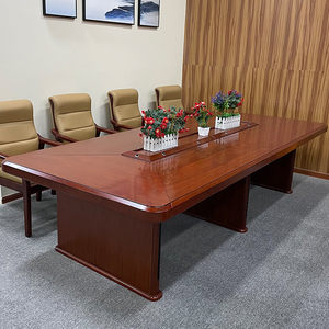 
Office furniture conference table long table paint solid wood training table and chair combination large rectangular paint negotiation table and chair