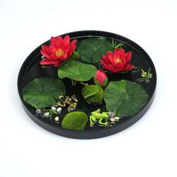 Artificial Lotus Ornaments for Decoration, Bonsai Centerpieces, Fake Flower Trays, Tabletop Display, Dining Table Tabletop Manufacturer