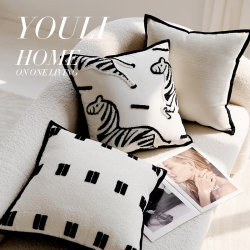Vintage French-Style Light Luxury Zebra Animal Pillowcase Cushion Pillow for Guesthouse Sofa Bay Window Lumbar Pillow
