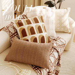 French Retro Melard Throw Pillow, Simple and Luxurious, Living Room Sofa Pillow Cover, Bedroom Bed Bay Window Cushion, Backrest Pillow