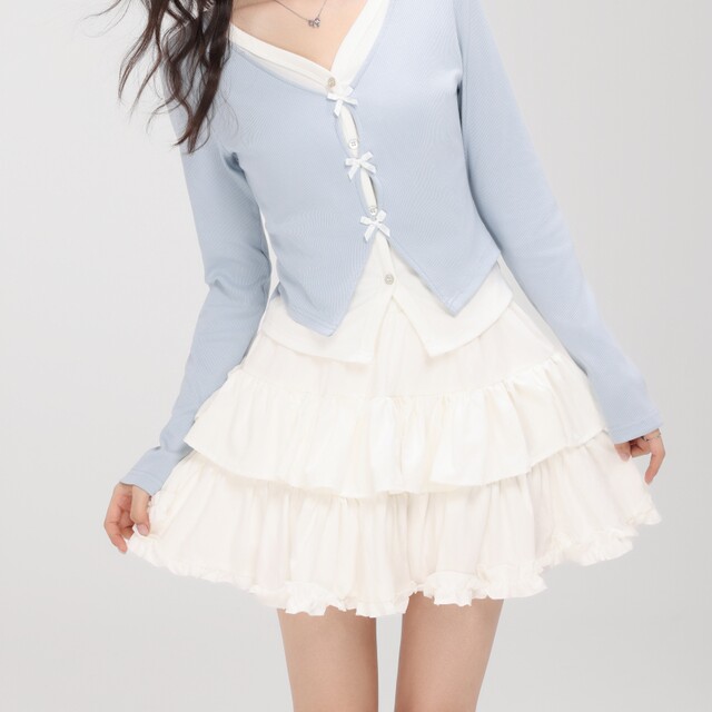 White temperament cake skirt high waist skirt women's summer 2025 spring new A-line skirt fluffy short skirt