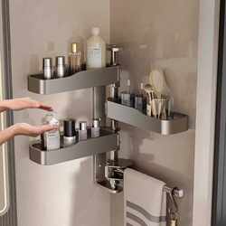 Japanese Jsmc Rotating Bathroom Shelf, Bathroom Storage Rack, No-Drill Toilet Washbasin Triangular Wall-Mounted Shelf