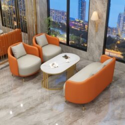 Hotel Business Reception Sofa Rest Area Beauty Salon Reception Sales Office Office Leisure Negotiation Table and Chair Set