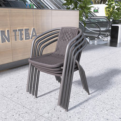 Light Luxury Home Balcony Chair, Bordeaux Chair, Plastic Chair, Outdoor Waterproof Garden Leisure Rattan-Like Chair