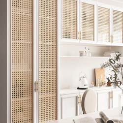 Retro Imitation Rattan Glass Film for Bathroom and Toilet Windows, Privacy Film, Chinese-Style Partition Cabinet Door Renovation, Electrostatic Sticker