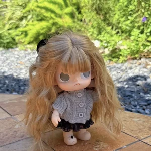 
Zsiga sister has curly hair, long hair, brown wig, doll wig, soft silky bangs, doll long curly hair