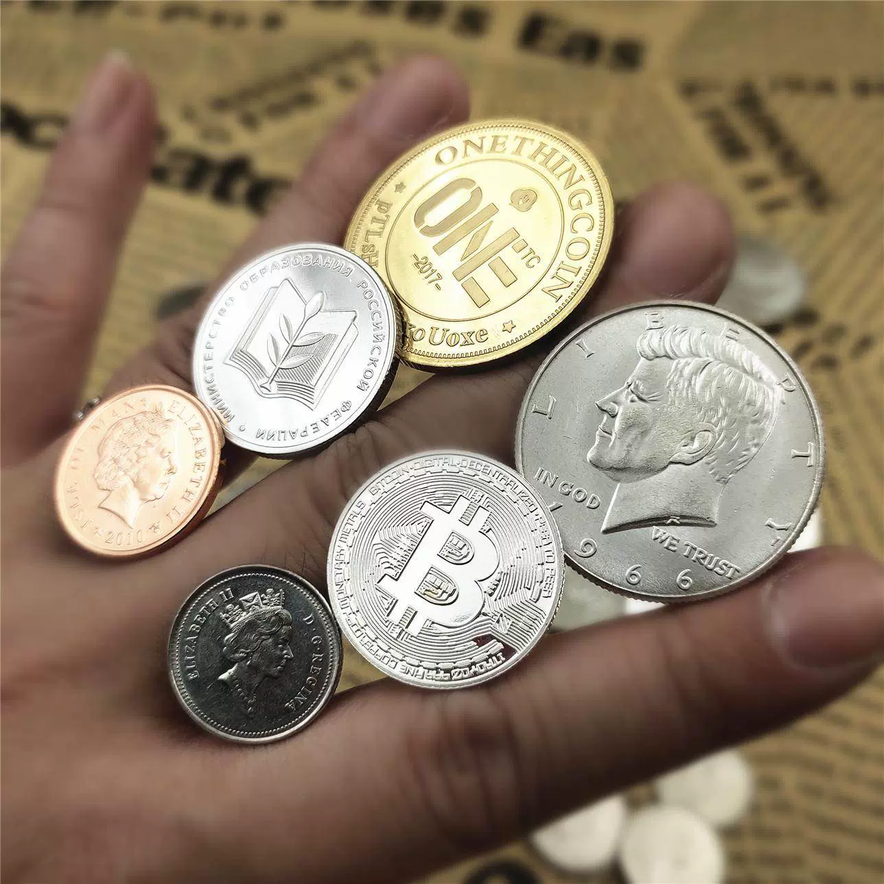 守护币怪盗基德抖音同款决策币幸运币半美元手指