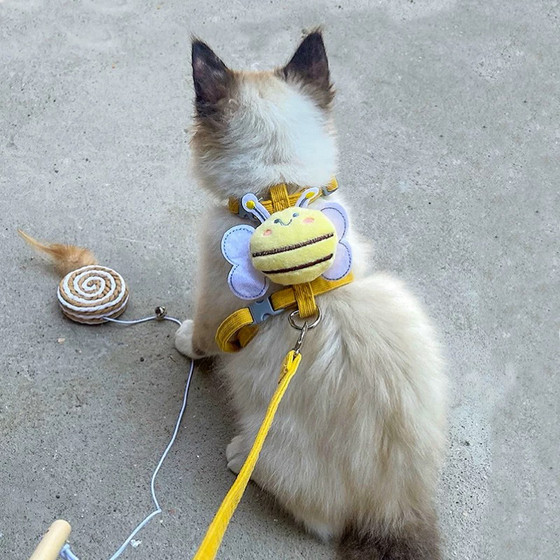 
Cat traction rope, adjustable anti-loosening cat walking rope when going out, special I-shaped cat tying sound for pets, small cats and kittens