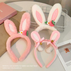 Cute Bunny Ear Headband for Women, Autumn and Winter Plush Face Washing Hair Band, Children's Hair Press Headband, 2026 New Hairpin Headwear