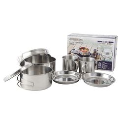 Wanna Outdoor Stainless Steel Camping Outdoor Cookware Set Pot Storage Portable S Mountaineering Camping Pot Set