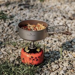 Biwei pure titanium bowl set small outdoor camping picnic C bowl full titanium pot three-piece set titanium pot portable cookware