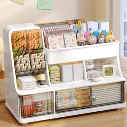 Desktop Storage Box, Drawer-Type Large-Capacity Pen Holder, Stationery Organizer, Storage Rack, Multi-Functional Office Storage Box