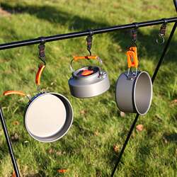 Outdoor water boiling stove set, pot camping, picnic portable cookware, camping, pot, self-driving tour supplies and equipment set