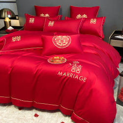 Wedding bedding four-piece set wedding red wedding room wedding quilt bed sheet quilt cover sheet wedding big red newlywed