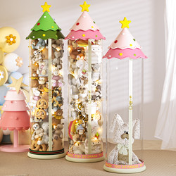 Doll Storage Magic Tool, Large Capacity for Stuffed Toys, Transparent Dust-Proof Tube, New Christmas Tree Style for Dolls and Toys