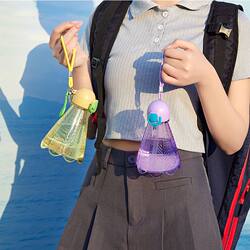 Water Cup with Lanyard, Badminton Straw, Carrying Rope, Student Outdoor Cute Style Plastic Cup, Fitness Mini Sports Portable Cup