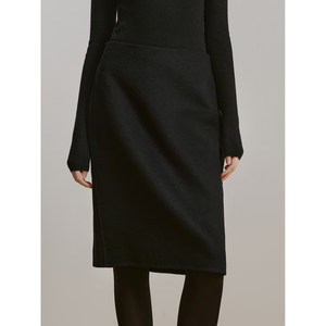 
Hua Jiyan [Little Freedom] Australian wool blended back double zipper versatile straight woolen skirt for women in winter