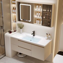 Baisideng 2026 New Bathroom Cabinet with Integrated Ceramic Basin, Bathroom Sink, Washbasin Cabinet Set