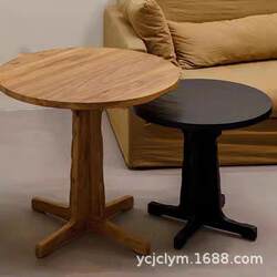 Commercial solid wood round leisure table canteen dining table and chairs retro style old elm coffee table restaurant round table